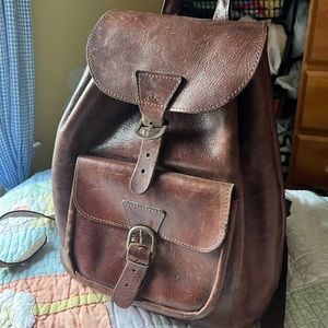 Vintage Style Leather Backpack